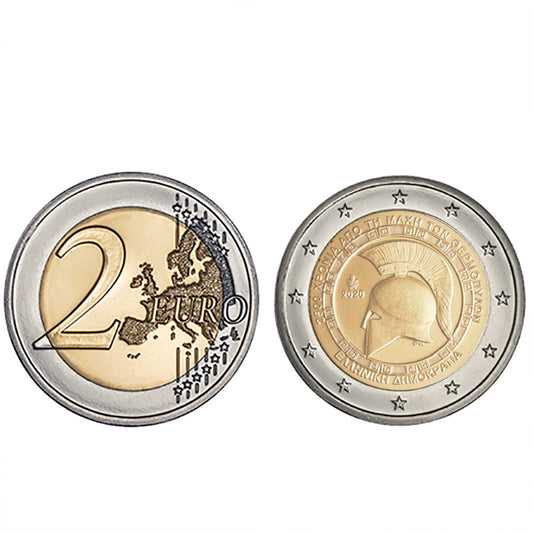 Moeda 2 Euros Batalha de Thermopylae Grécia 2020