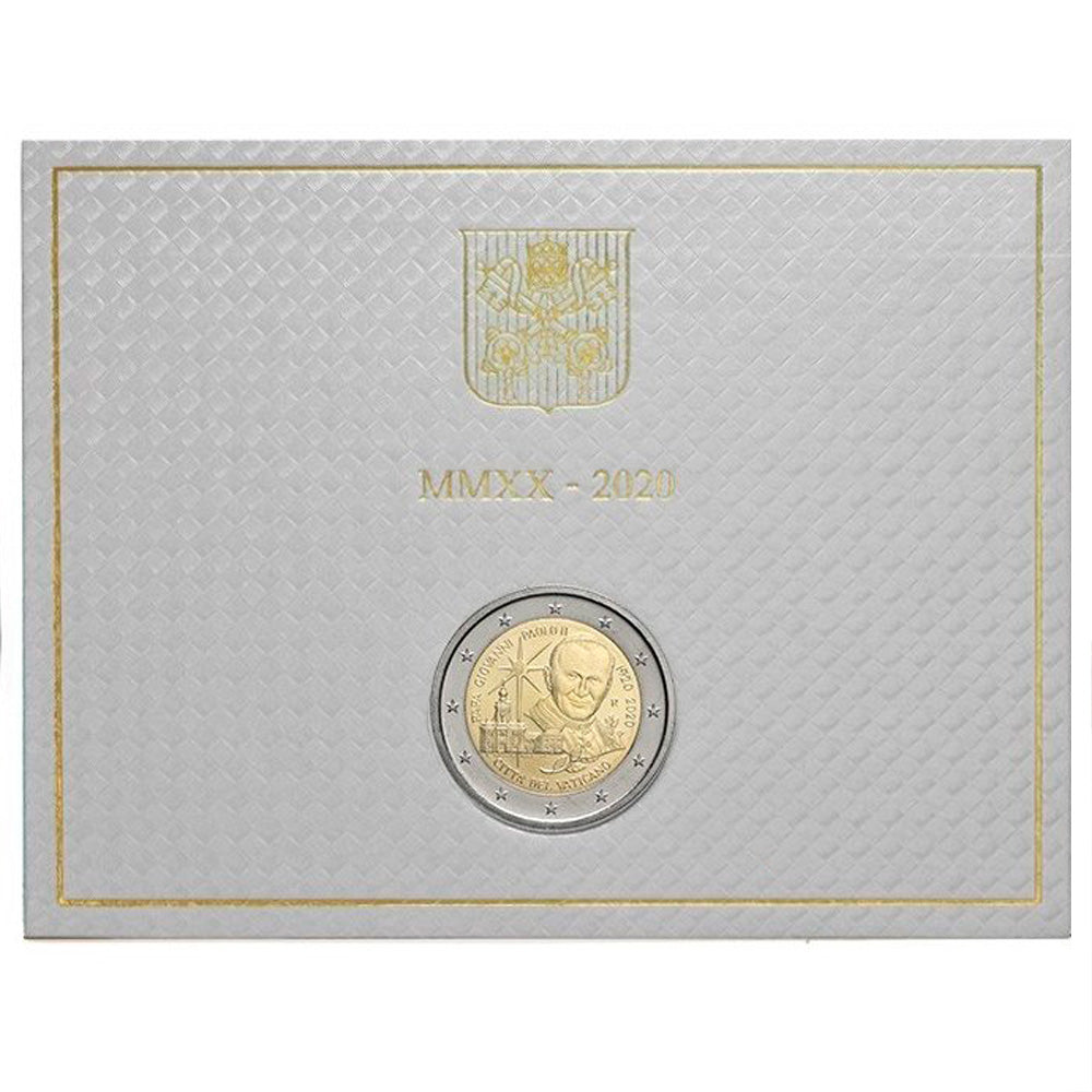 Moeda 2 Euros Centenário Nascimento João Paulo II Vaticano 2020