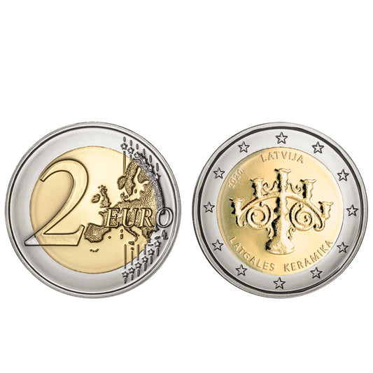 Moeda 2 Euros Ceramica Latgale Letónia 2020