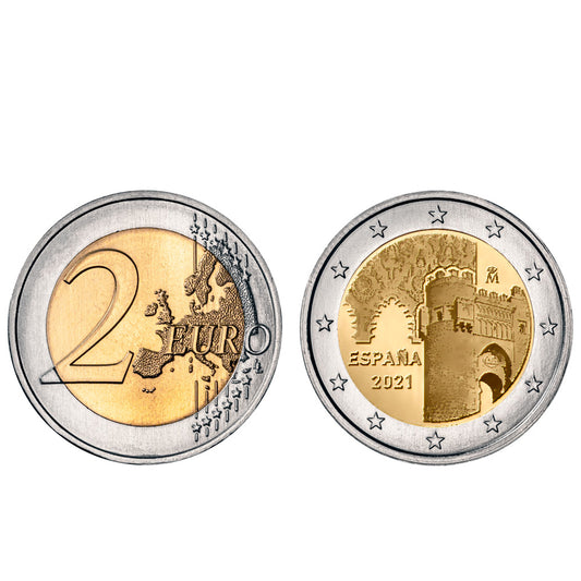 Moeda 2 Euro Cidade Histórica de Toledo Espanha 2021