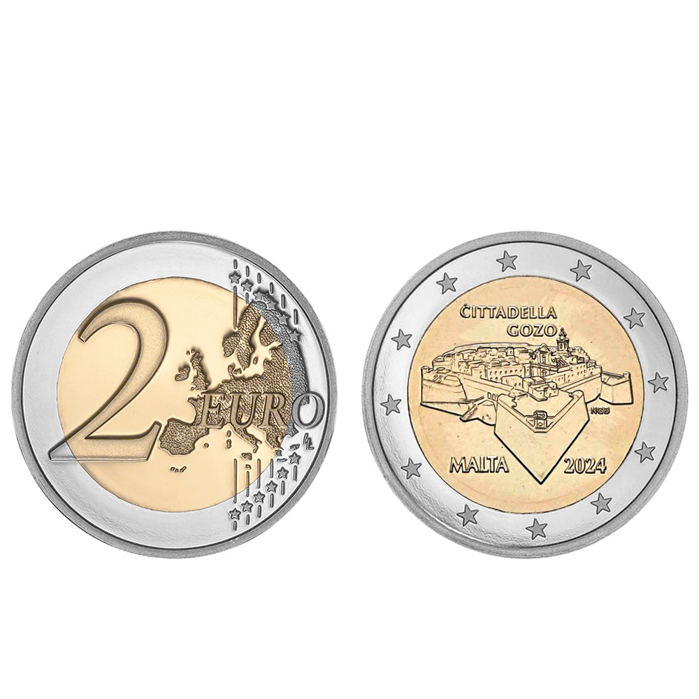 Moeda 2 Euros Cidadela de Gozo Malta 2024 Coincard