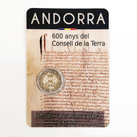 Moeda 2 Euros Conselho da Terra Andorra 2019