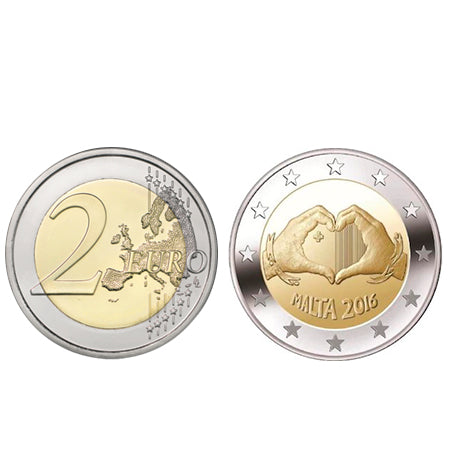 Moeda 2 Euros Malta 2016 "Crianças e Solidariedade Amor "