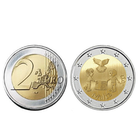 Moeda 2 Euros Crianças Solidariedade Malta 2017