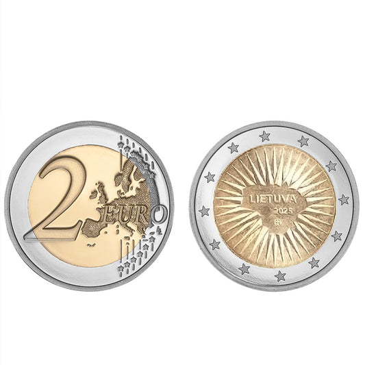Moeda 2 Euros Defesa do Estado Lituano Lituânia 2025
