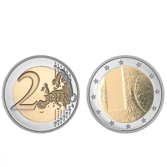 Moeda 2 Euro Visitas de Estado da Finlândia Diplomacia e Política Externa Finlândia 2025 UNC Moeda Retirada de Rolo