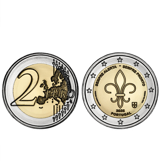 Moeda 2 Euros Escuteiros Sempre Alerta Sempre Pronto Portugal 2025 BNC