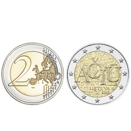 Moeda 2 Euros Idioma Lituano - Lituânia 2015