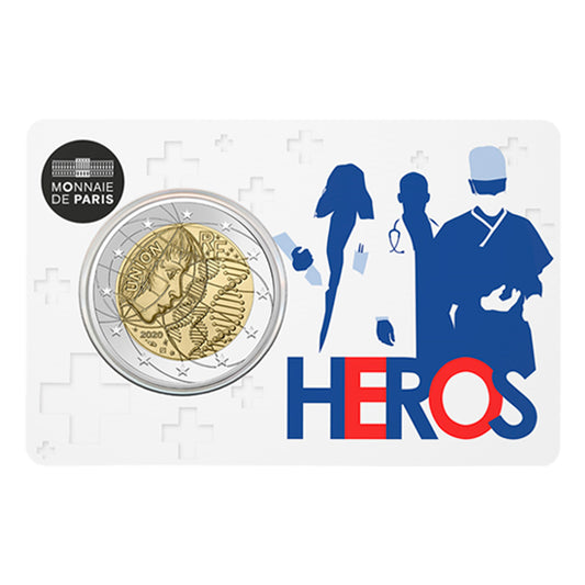 Moeda 2 Euro Investigação Médica Heros França 2020  (Coincard)