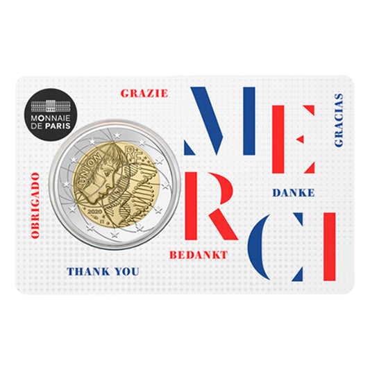 Moeda 2 Euro Investigação Médica Merci França 2020  (Coincard)