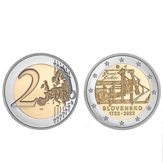 Moeda 2 Euro Motor Vapor Eslováquia 2022