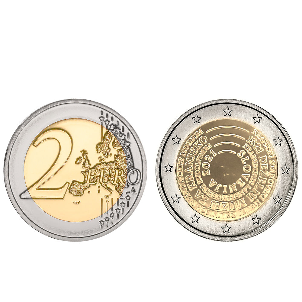 Moeda 2 Euros 200 Anos Aniversário Museu Krajina Eslovénia 2021