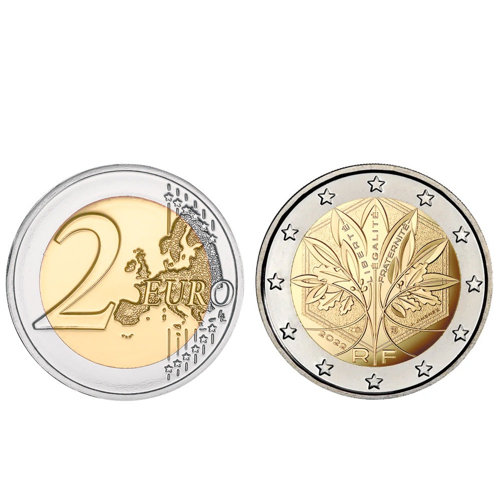 Moeda 2 Euros Normal Nova Face França 2022