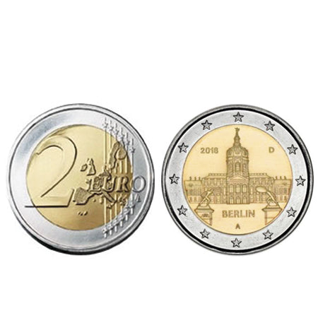 Moeda 2 Euro Palacio de Charlottenburg  Berlim Alemanha 2018 D
