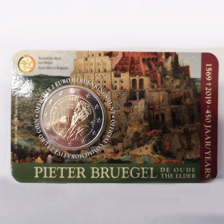 Moeda 2 Euro Pieter Bruegel Bélgica 2019 (Coincard)