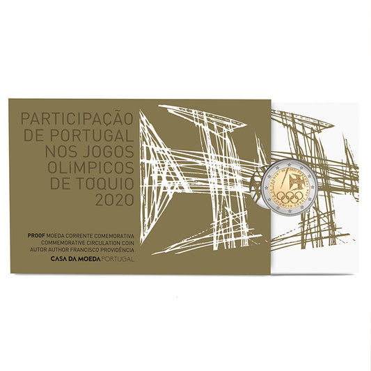 Moeda 2 Euros Portugal nos jogos Olímpicos de Tóquio Portugal 2021 Proof