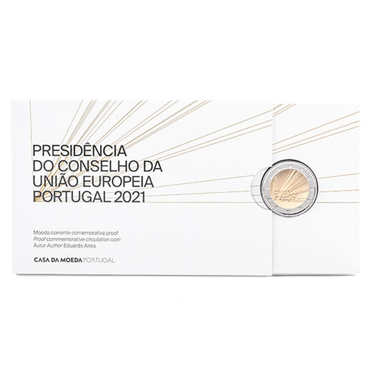 Moeda 2 Euros Presidência Portuguesa da União Europeia Portugal 2021 Proof