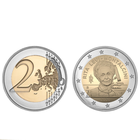 Moeda 2 Euros Rita Levi-Montalcini Itália 2024