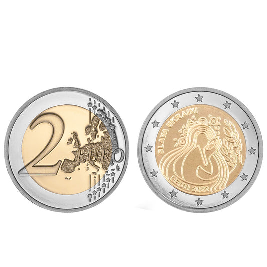 Moeda 2 Euro Salvem a Ukrania Estónia 2022