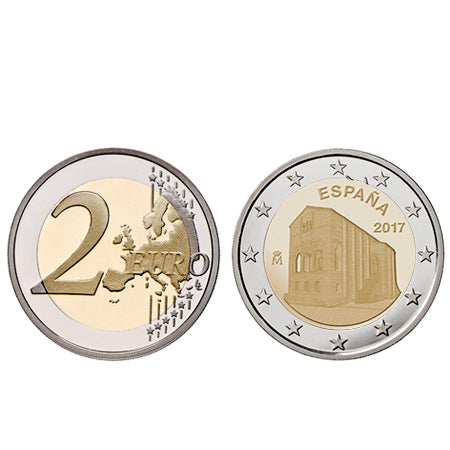 Moeda 2 Euro  Igreja Stª Maria de Naranca Ovideo Espanha 2017