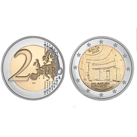 Moeda 2 Euros Templo Khal-Saflieni Malta 2022