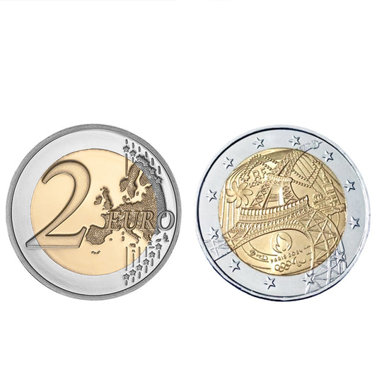 Moeda 2 Euros Tocha Olímpica 2024 França 2024