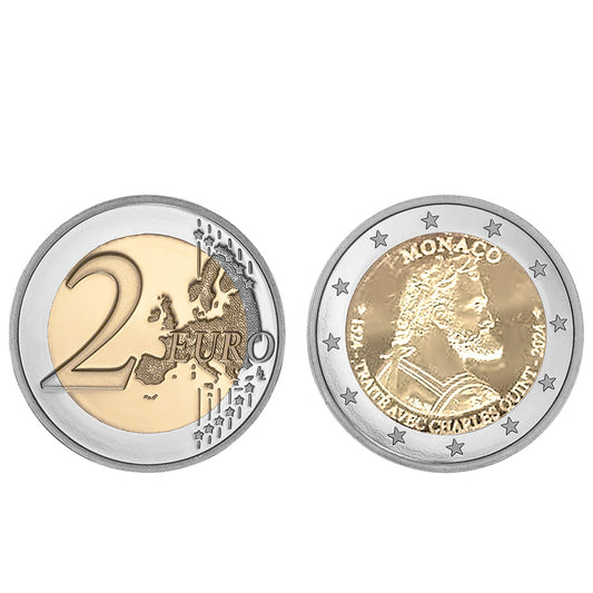 Moeda 2 Euros 500 Anos Tratado de Burgos Carlos V Mónaco 2024
