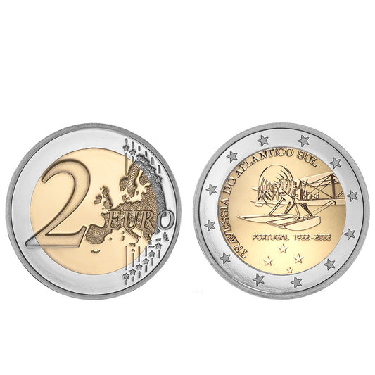Moeda 2 Euros Travessia do Atlântico Sul Portugal 2022 Proof