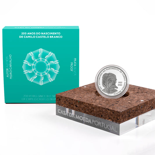 Moeda 5€ 200 Anos Nascimento Camilo Castelo Branco Portugal 2025 Prata Proof