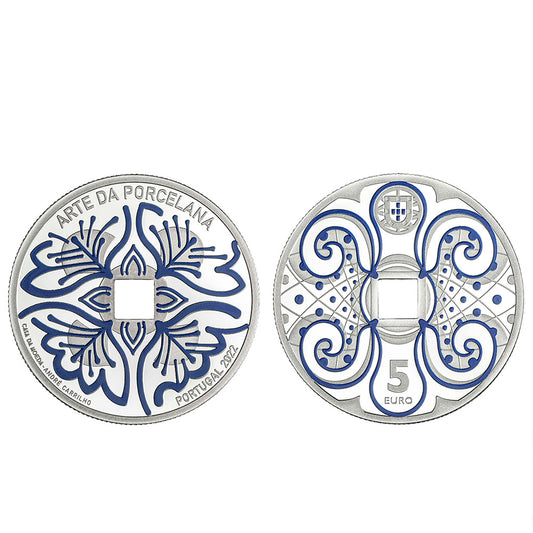 Moeda 5€ Arte da Porcelana Portugal 2022 Prata Proof