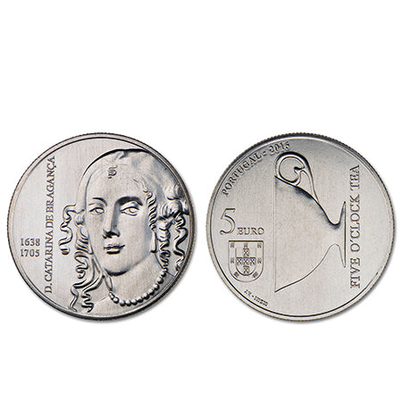 Moeda 5 Euro Comemorativa  Portugal 2016 D Catarina de Bragança  Cuproniquel