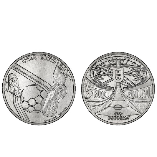 Moeda 5 Euros UEFA 2024 Portugal 2024 Cuproníquel