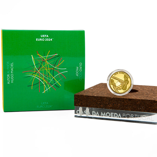 Moeda 5 Euros UEFA 2024 Portugal 2024 Ouro Proof