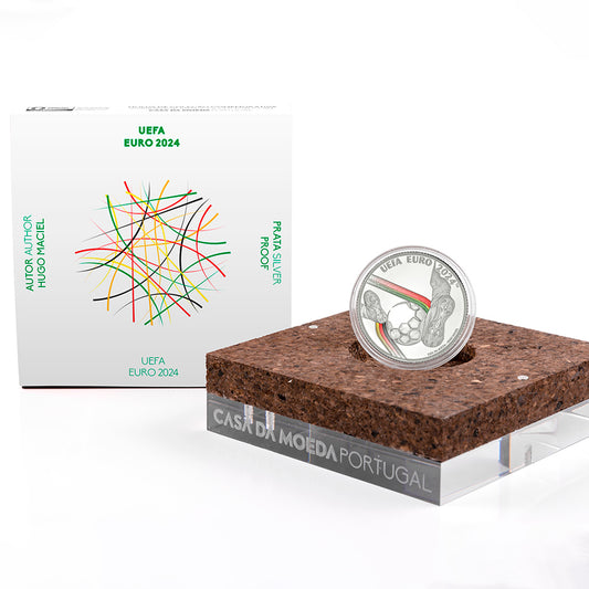 Moeda 5 Euros UEFA 2024 Portugal 2024 Prata Proof