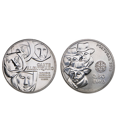 Moeda 2,5 Euro Comemorativa Cante Alentejano Portugal 2016 cuproniquel