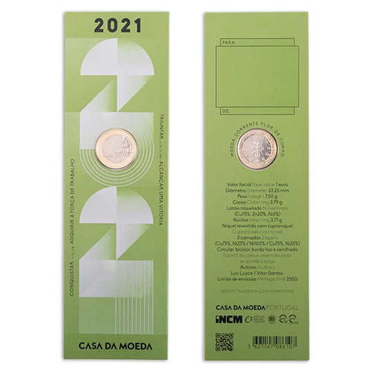 Moeda 1€ da Comemoração Portugal 2021