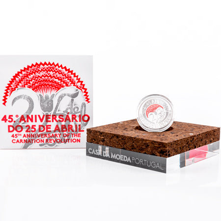 Moeda 5€ 45º Anivº 25 Abril Prata Proof Portugal 2019