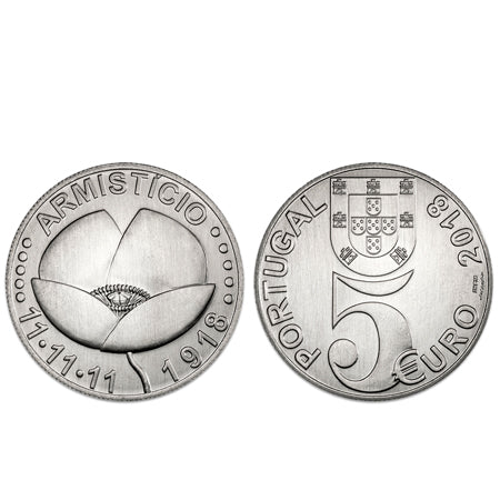 Moeda 5€  Centenário do Armistício Portugal 2018