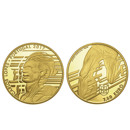 Moeda 7,5€  Carlos Lopes Portugal 2017 Ouro Proof