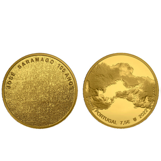 Moeda 7,5€ José Saramago 100 Anos Portugal 2022 Ouro Proof