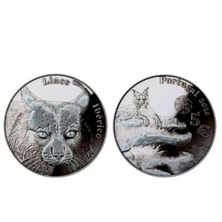 Moeda 5 Euro Comemorativa Portugal 2016 Lince Ibérico cuproniquel
