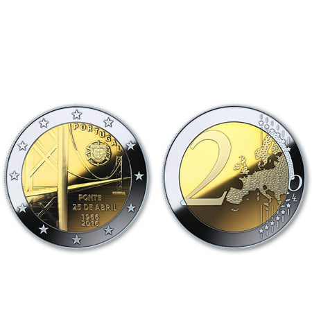 Moeda 2 Euro Comemorativa Ponte 25 Abril Portugal 2016  normal