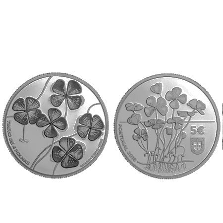 Moeda 5€ Comemorativa Trevo de Quatro Folhas 2018