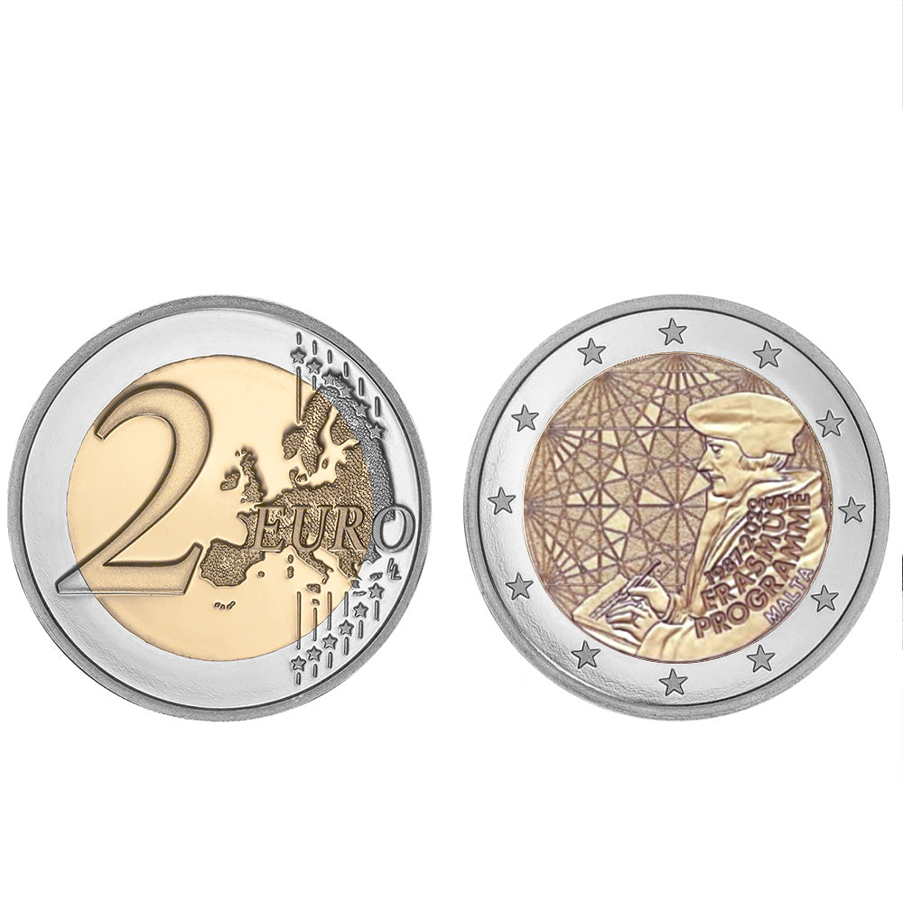 Moeda 2 Euros Erasmus Malta 2022 ( de Rolo UNC)