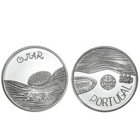 Moeda 5€ O Mar  Prata Proof Portugal 2019