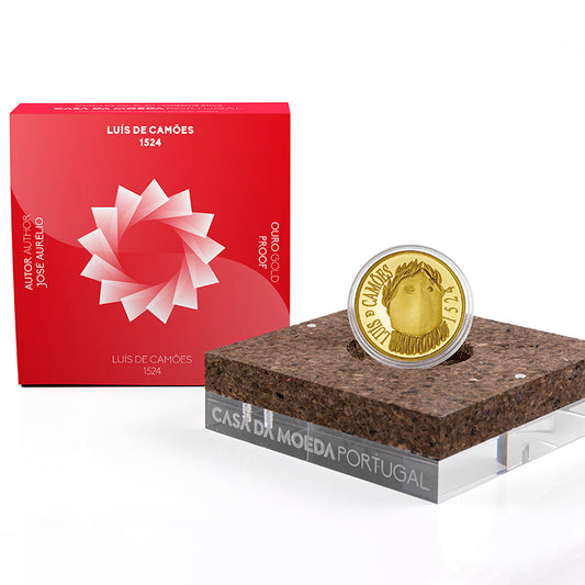 Moeda 5 Euros Luís Camões Portugal 2024 Ouro Proof