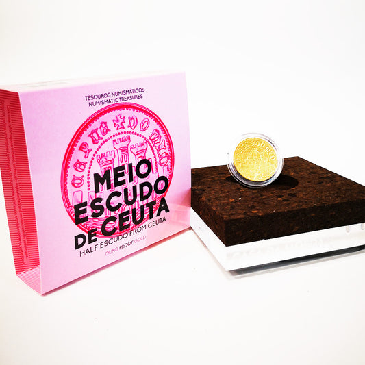 Moeda 1,5€ Ouro Meio Escudo de Ceuta proof Portugal 2020