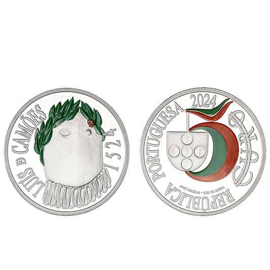 Moeda 5 Euros Luís Camões Portugal 2024 Prata Proof