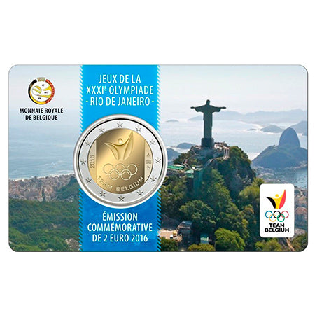 Moeda 2 Euro Coin Card  Jogos Olimpicos Rio Janeiro Bélgica 2016 (Coincard)