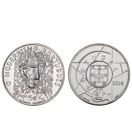 Moeda 5 Euro O Modernismo Portugal 2016 Cuproniquel